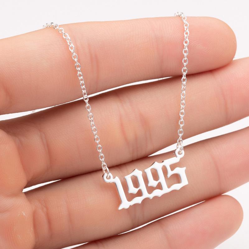 2025 Stainless Steel Year Necklace – Birthday Pendant, Bestie Gift, Versatile Slimming Chain