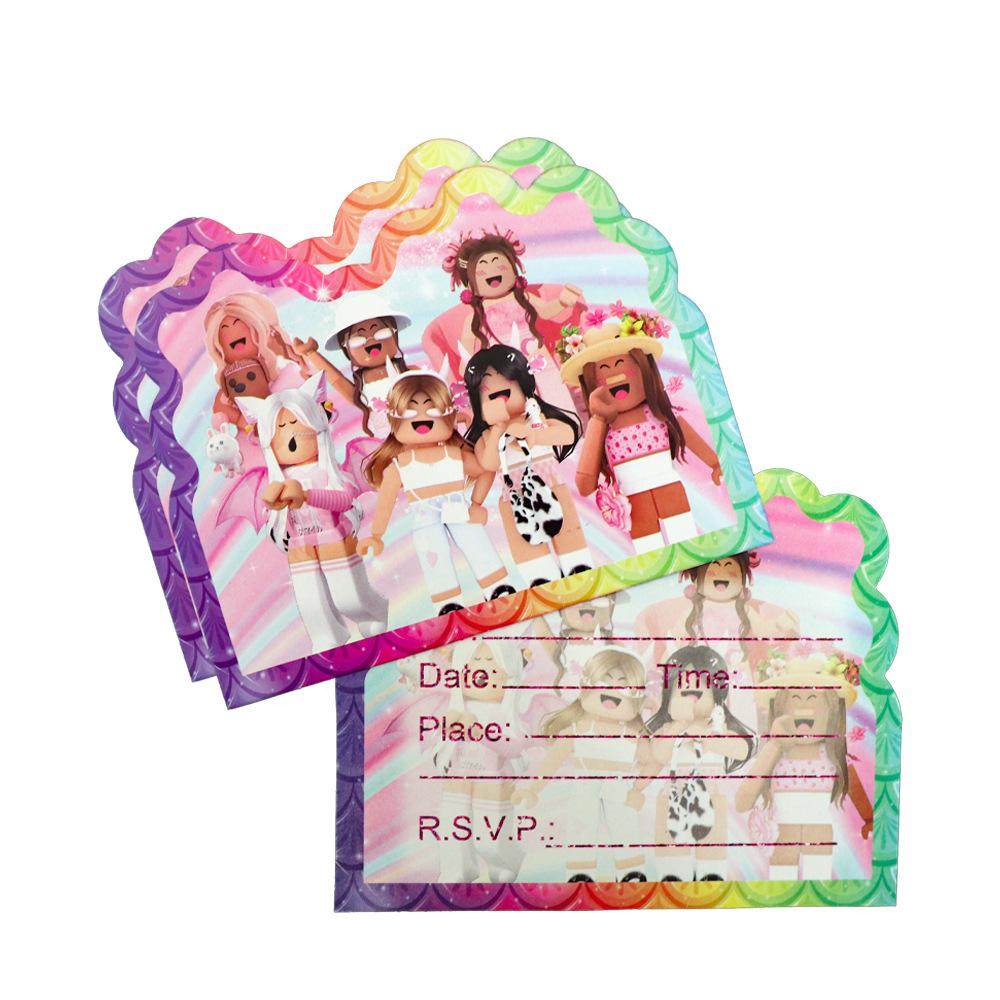 

Розовый Набор для Дня Рождения в Стиле Роблокс Одноразовые Столовые Приборы Бумажные Тарелки Бумажные Стаканчики Бумажные Салфетки Бумажные Изделия Экологичные для Девочек