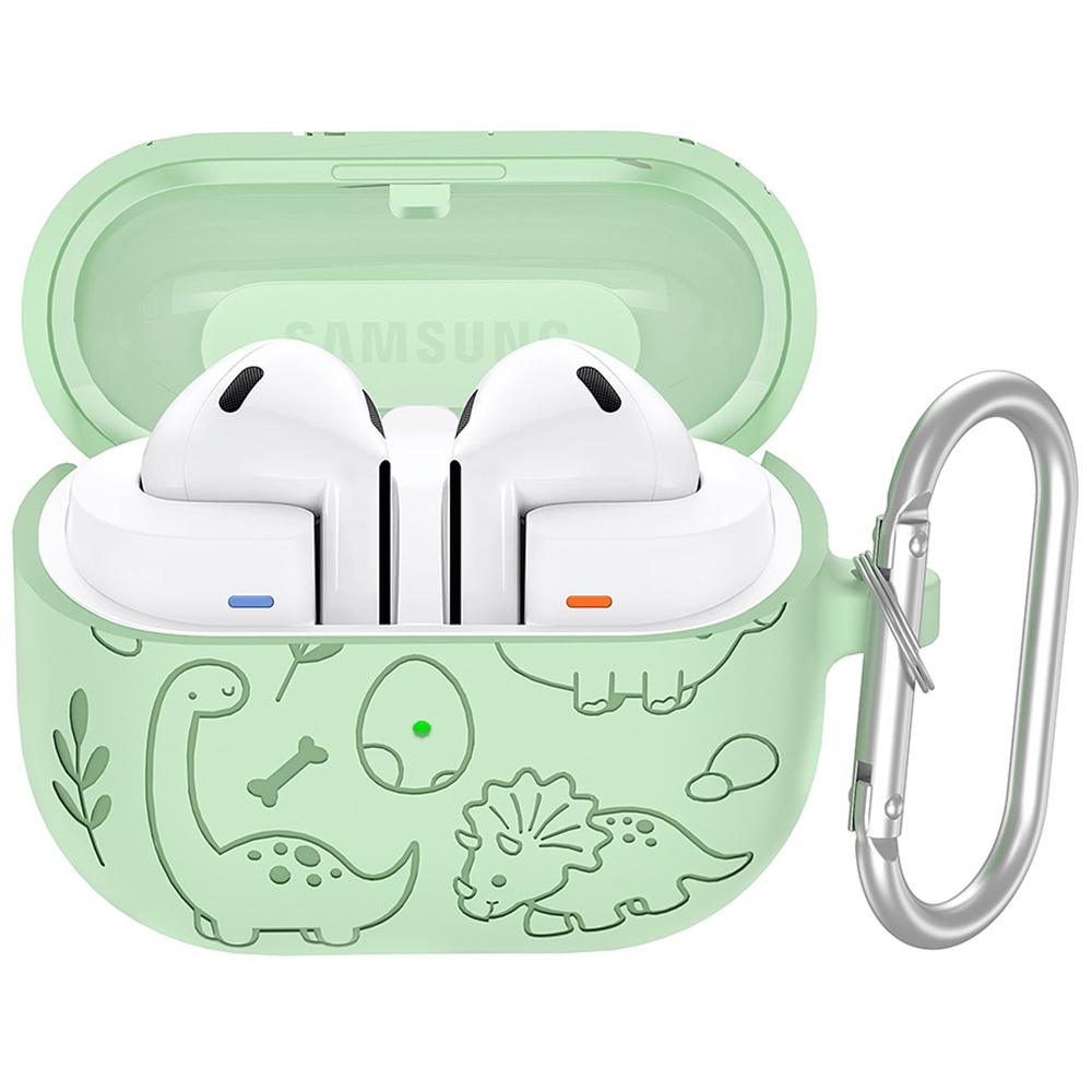 

For Samsung Galaxy Buds3 Pro/Buds3 Bluetooth-compatible Earphones Cartoon Dinosaur Liquid Silicone Case with Hanging Buckle D