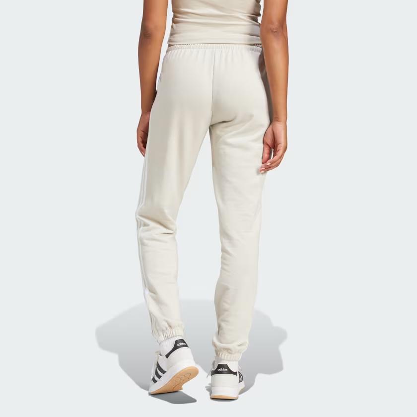 New Adidas ESSENTIALS Knitted Sports Pants Women's Oxidized Aluminum/White JE0049