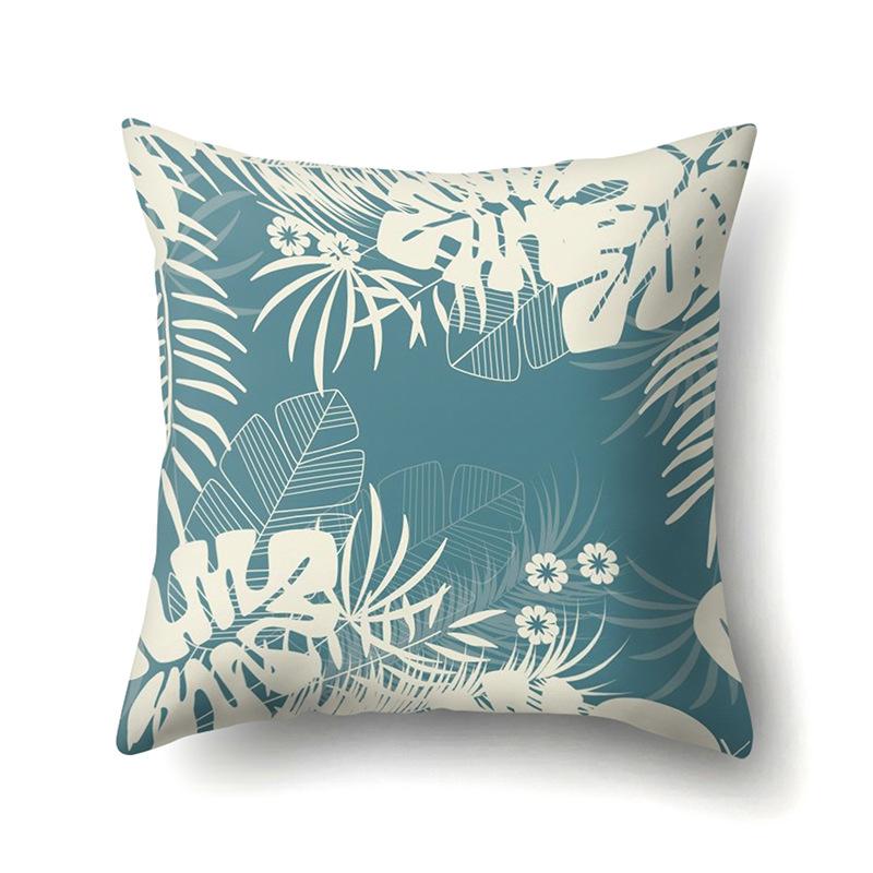 Polyester Pillow Case Nordic Plant Ins Style Flower Peach Leather Velvet Printed Car Waist Cushion Pillow Case Quality No pillow core