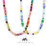 Statement Fashionable Necklace Colorful Bohemian Style With Natural Stones