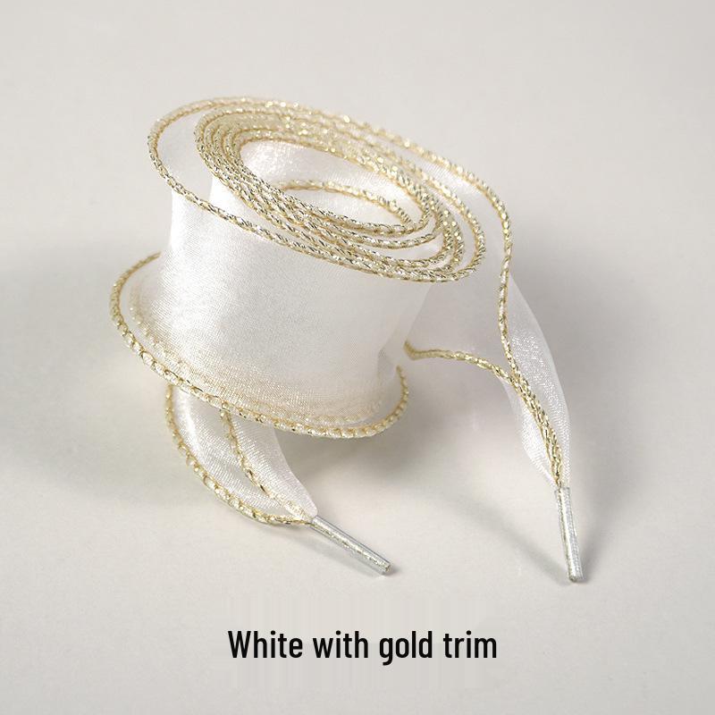 Fairy Wave Silk Chiffon Curly Shoelaces for German Trainers and Air Force One - Canvas Rope, 1 Pair