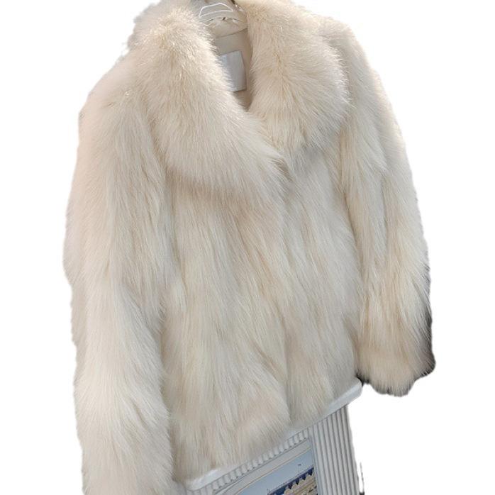 Pelzjacke Damen Stehkragen Kurz Imitation Fuchspelz Top 2024 Neue Plüsch Damenbekleidung Jung