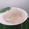 New summer flower straw hat ladies seaside vacation visor big brim beach hat foldable beach hat