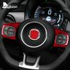 Real Hard Carbon Fiber Car Steering Wheel Button Cover For Fiat 500 Abarth 595 695     Interior Trim Accessories
