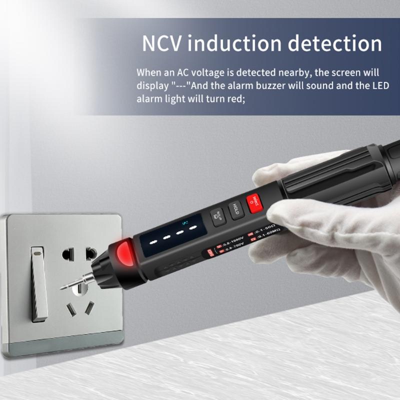 Voltage Testers Non-Contact Electrical Tester Phase Sequence Meter Electric Compact Pen with NCV LED Flashlight