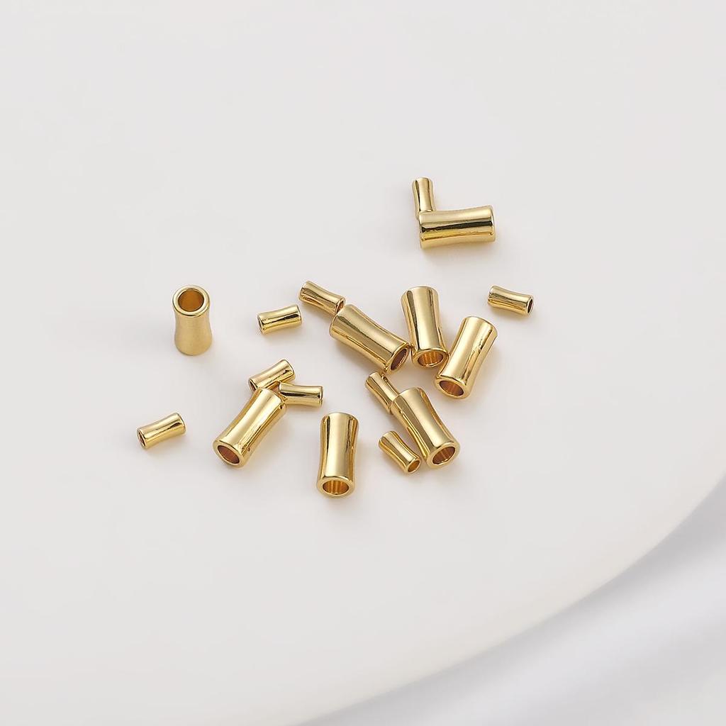 10 Stück Kupfer Bambus Joint Space Perlen Charm für Armband Halskette DIY Schmuckherstellung