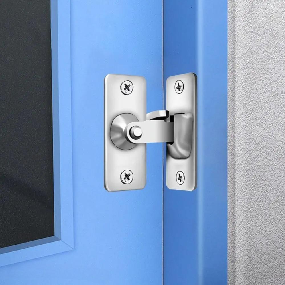 Door Lock Guard Latch Bolt 90 Degree Steel Toggle Latch Sliding Barn Door Lock Wine Cabinet Closet Right Angle Lock