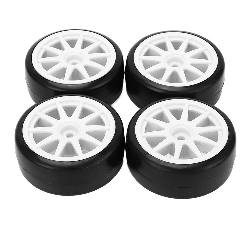 4 Pcs RC Drift Tire Wheels Rubber Plastic Hard Tires for Car Accessories 12mm Hex Black