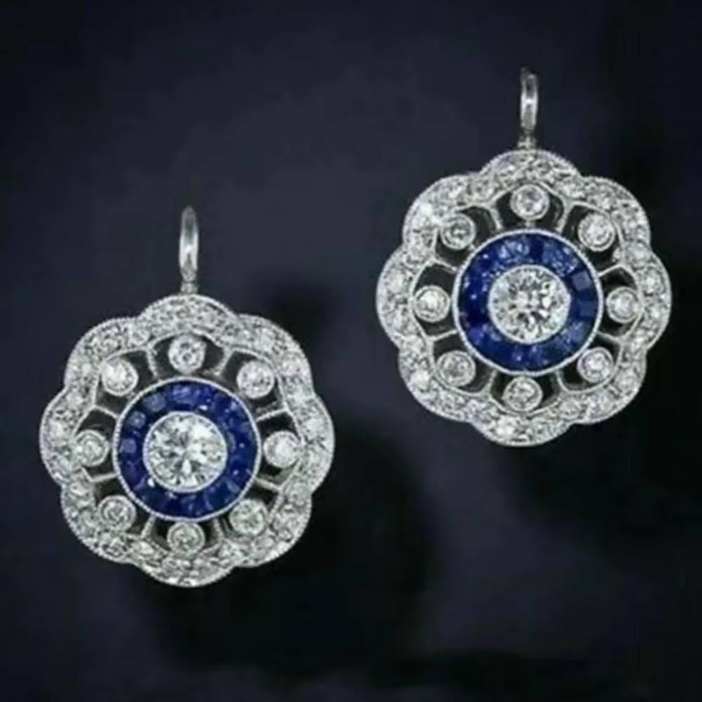 Personal Trend Flower Creative Inlay Rhinestone Dangle Earrings For Women Fashion Jewelry New
