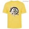 Mens Cotton Long Graphic Chinese Dragon T Shirt Street Casual Style Tee for Men and Women