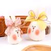 Easter Bunny Tabletop Ornament Cute Plush Rabbit Decorations with Bow Soft Fabric Table Accent for Living Room Bedroom Office