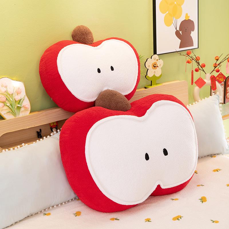 New Ins Style Cute Cartoon Apple Pillow Girl Sleeping Bay Window Tatami Cushion Sofa Waist Protection Pillow