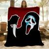 1PC Ghostface Scream Outdoor Flannel Throw Blanket - HD Printed Lightweight Soft Warm All-Season Blanket for Sofa, Bed, Travel, Camping 034