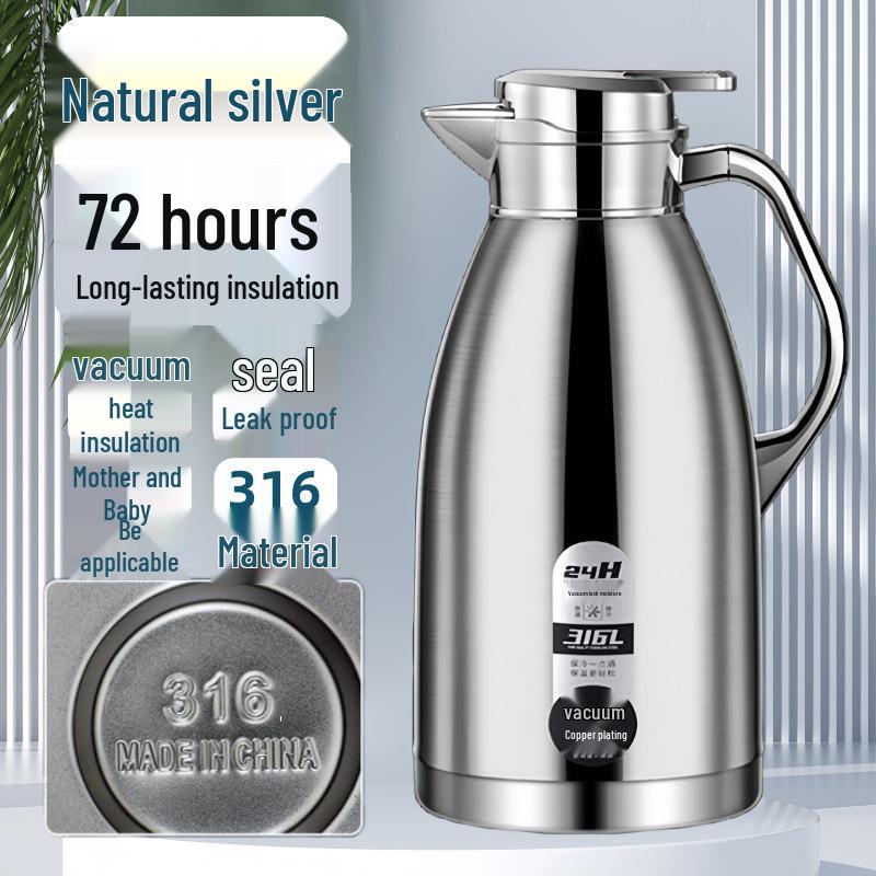 

316 Stainless Steel Anti-Scald Insulated Thermos Cup with Double-Layer Design for Home & Commercial Use 2.5L 36h Insulation