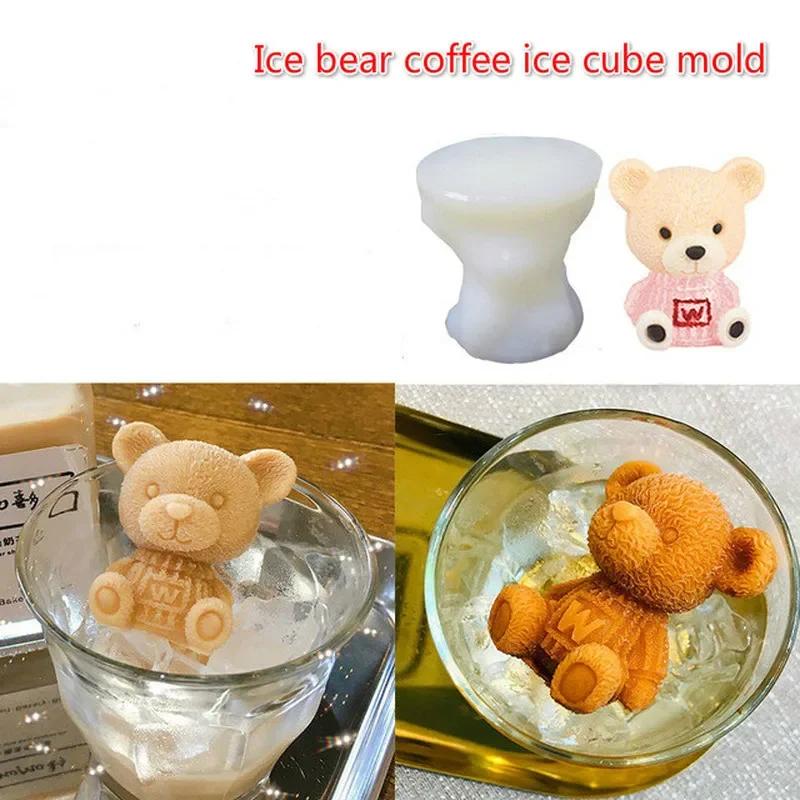 Ice Mold Mousse Cake Silicone Mold 3D Bear Ice Cube Mold Cola Coffee Milk Tea