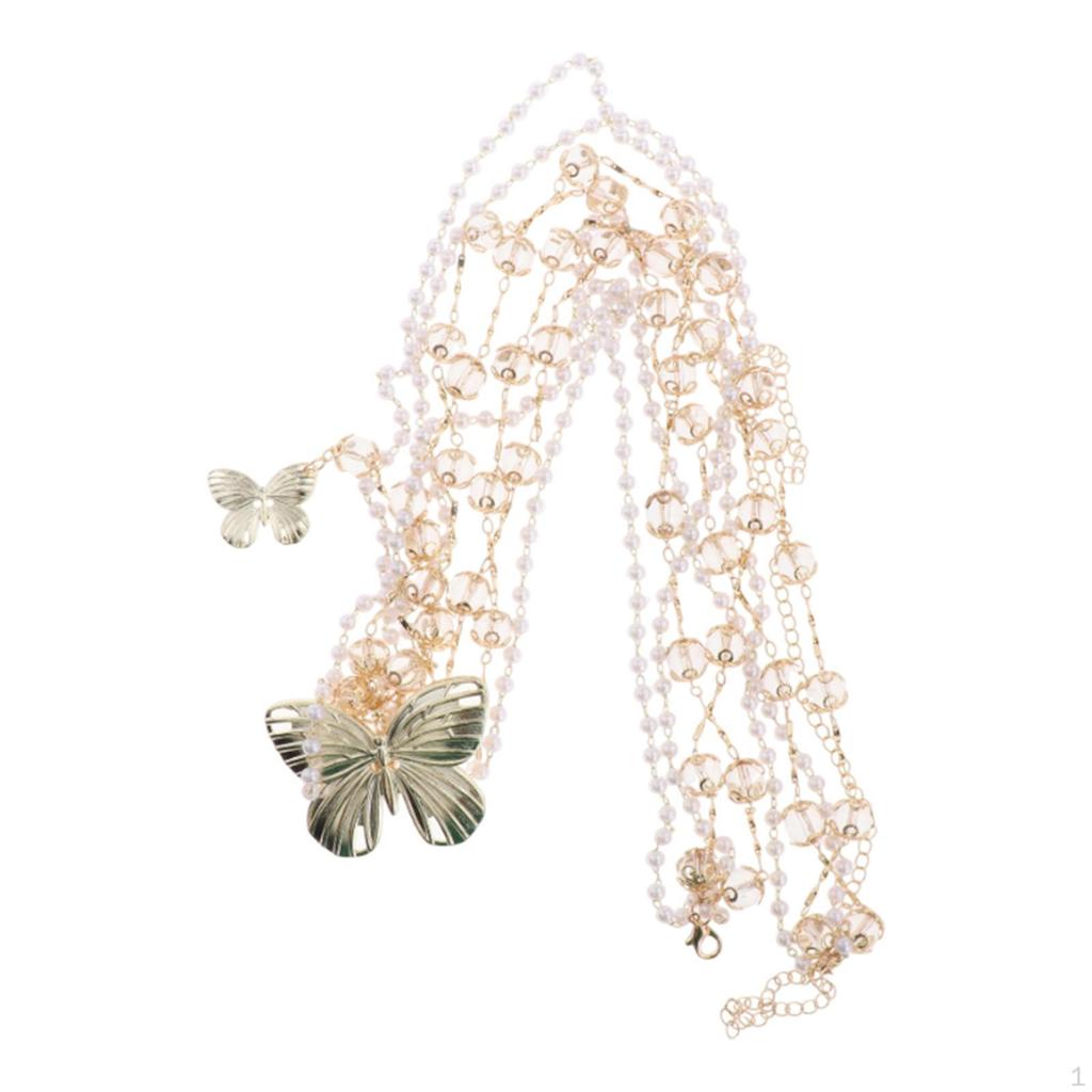 Corrente de Cintura para Biquíni Feminino, Joia Corporal Multicamadas para Uso no Verão