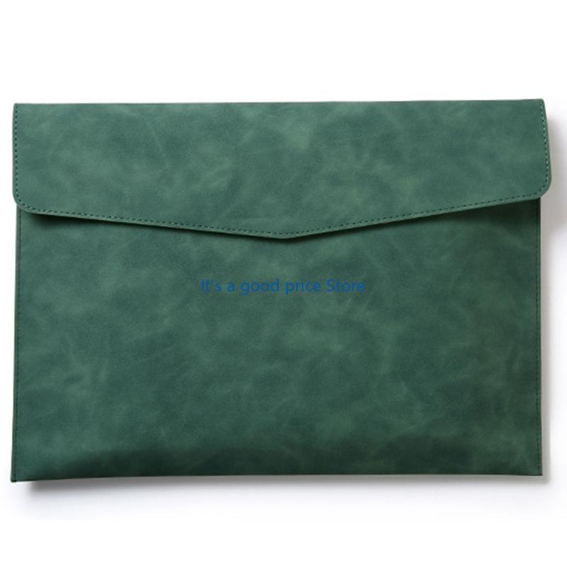 Leather Document Folder Closure File Organiser Storage Pouches 100 Sheets Capacity for School Office Supplies