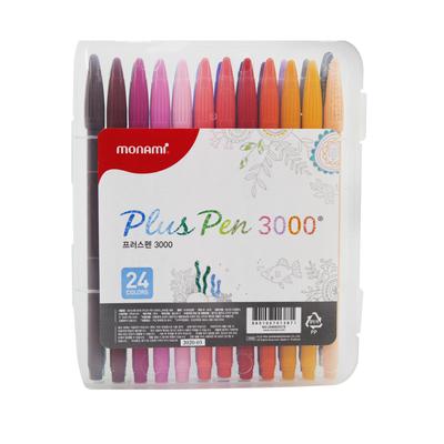 Plus 3000 Office Sign Pen דיו מבוסס מים 24 צבעים סט שלם