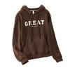 Melanoid Women's Double-Sided Sherpa Hooded Sweatshirt - Autumn/Winter 2025 New Arrival, Plus Velvet, Thick, Loose, Slimming Top