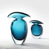 Blue Glass Vase Transparent Double Layer Flower Vase Hydroponics Terrarium Flowerpot Vases Pots Glass Vases Home Decoration