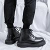 Fashion 2024 Split Leather Chelsea Boots for Men Platform Ankle Boots Male Thick Bottom Motorcycle Boots Spring Mens Chunky Casual Shoes