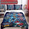 3pcs Duvet Cover Set (1*Duvet Cover + 2*Pillowcase, Without Core), Custom Name PAW Patrol Pattern Bedding Set, Home Bedroom Decor Gift