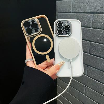 For iPhone 16 Pro Max Hybrid Case Compatible with MagSafe TPU + Acrylic Phone Shell Built-In AI Photo Button