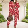 Women Plus Size Tropical Printed Three Piece Set Long Sleeve Open Front Cardigan Strappy Top Long Pants