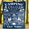 Camping Rules For Fun And Relaxation Flannel Outdoor Blanket Gift Blanket Comfortable And Soft Lightweight And Portable Suitable For All Seasons