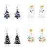 Acrylic Geometric Ghost Dangle Earrings With Electroplated Finish For Stylish Women