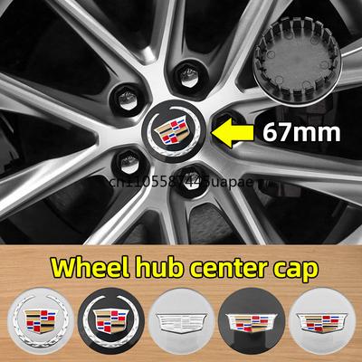 67mm 4 Stück Auto Radnabenkappen Abdeckung Emblem Zubehör für Escalade CTS CT5 XT5 XTS XLR BLS SLS STS ATS XT4 CT4
