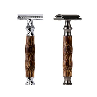 1pc Classic Bamboo Handle Safety Razor Manual Double Edge Shaving Safety Shaver Shaving Barber Razors T-shaped Razor For Men