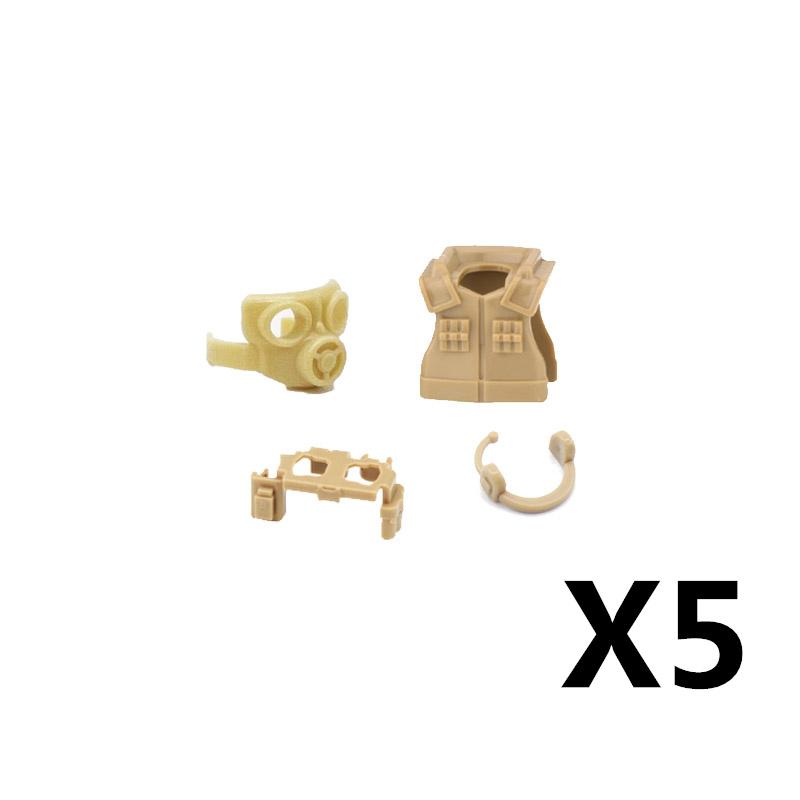 Military MOC Figure Building Blocks Explosion Proof Helmet Hat Gas Mask Kit SWAT Goggle Vest Belt Headset DIY Toy Gift K001