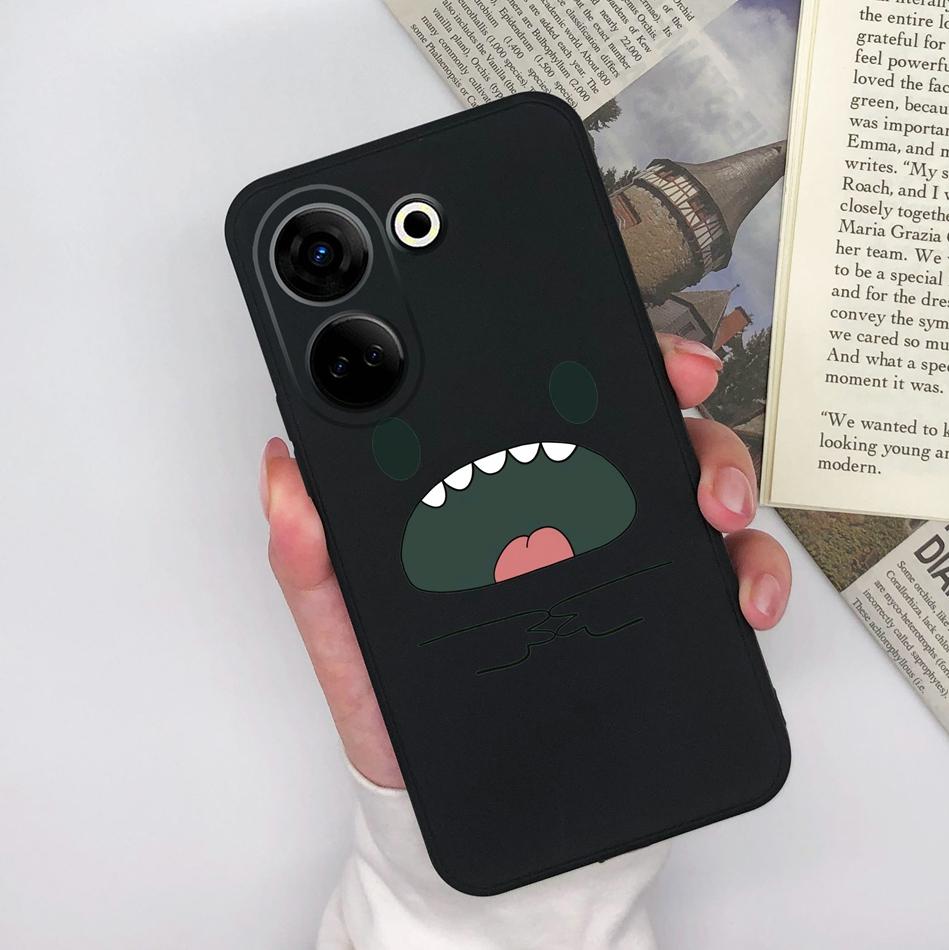 For Tecno Camon 20 Pro 4G 5G Phone Cases Cute Design Matte Silicone Shockproof Black Cover For Tecno Camon20 20Pro Bumper Capa