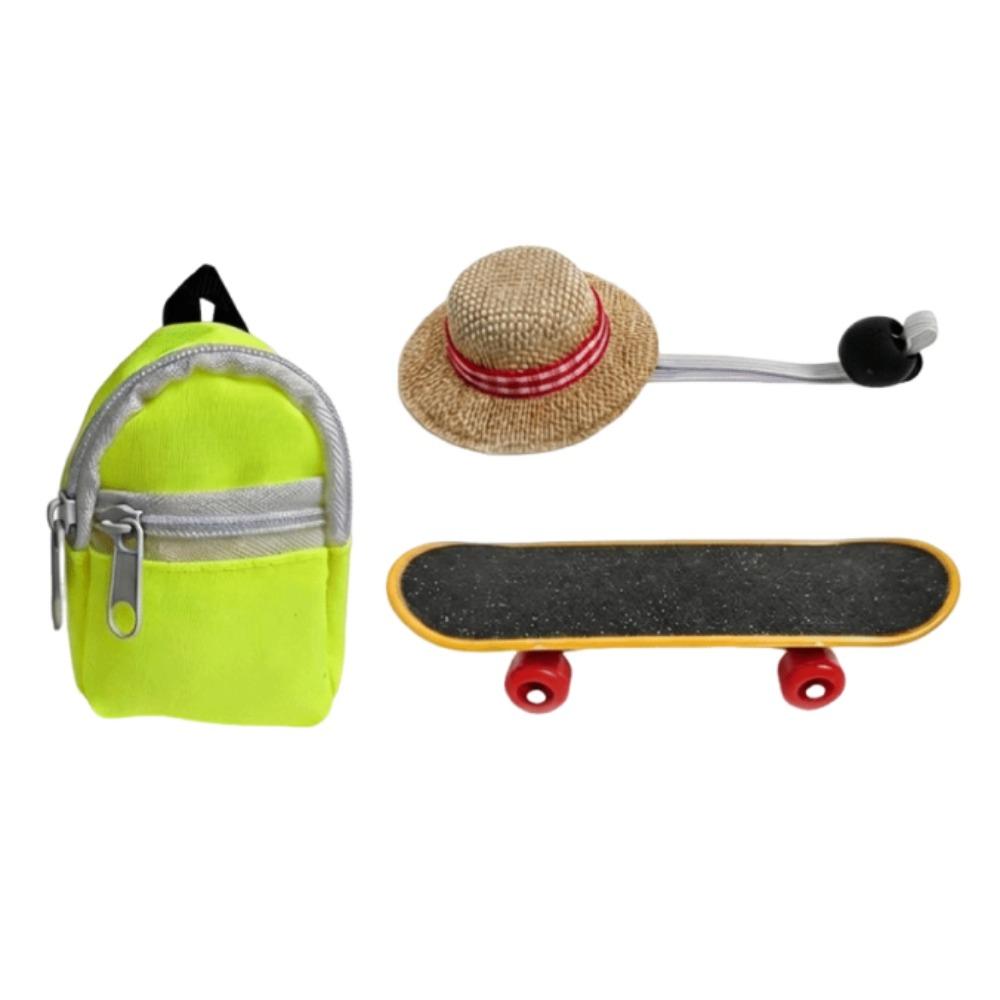 Interactive Pet Skateboard Toys Set Creative Parrot Skateboard  for Hamster Bird Lirzar Turtle жёлтый