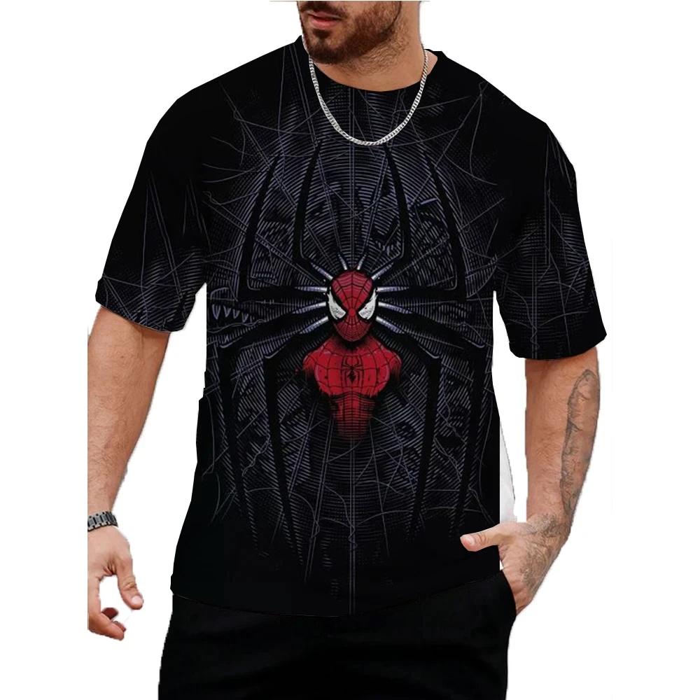 Harajuku casual role-playing men's 3D digital printed street fashion comfortable spider series summer short sleeved T-shirt