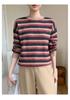 Pulover de damă din cașmir cu blocuri de culoare și dungi - Tricotaje cu gât rotund care întineresc pentru toamna/iarna 2025