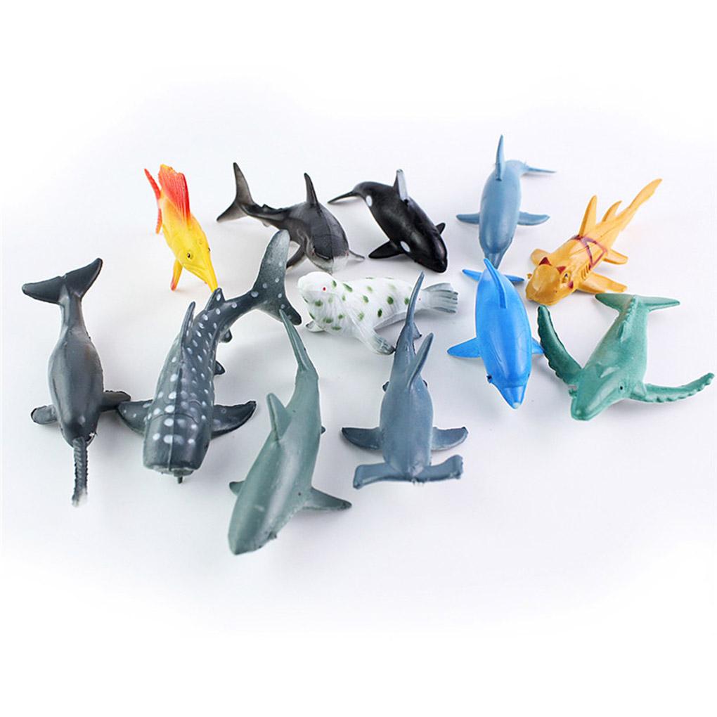 24pcs Children Simulation Sea Life Fish Toys Lifelike Model Home Office Decorations Holiday Gift