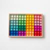 Transparent Rainbow 3D Building Blocks: Educational Acrylic Cubes for Children