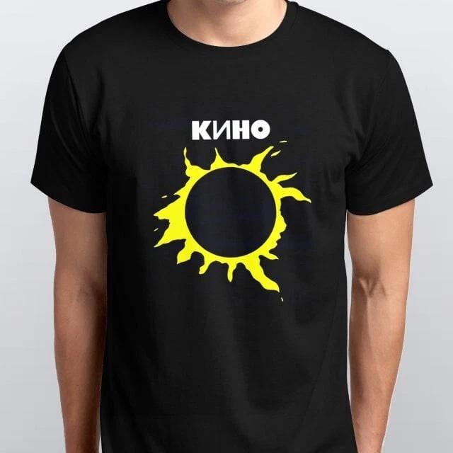 

KINO russian band 100% Cotton T-shirt Mens Tees Top sizes S M L XL XXL colours Black, White XL