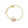 Zircon Flower Bracelet Women's Fashion Light Luxury Design Gold Chain Light Luxury Jewelry