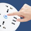 3 USB Ports Portable Extension Socket Round Design USB Charger Plug  International Travel