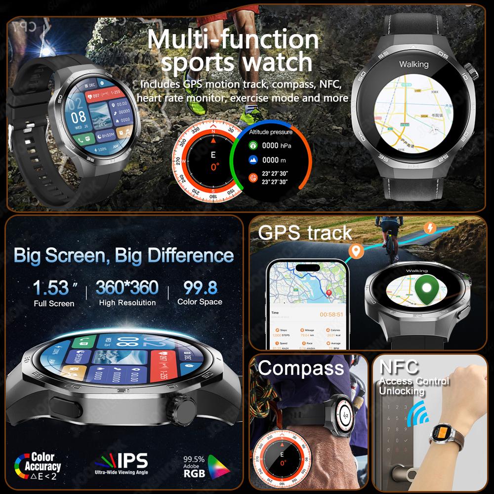 New Outdoor Sports SmartWatch Sleep Tracking Heart Rate Monitoring Blood Oxygen Measurement IP67 Waterproof Smart Watch Men
