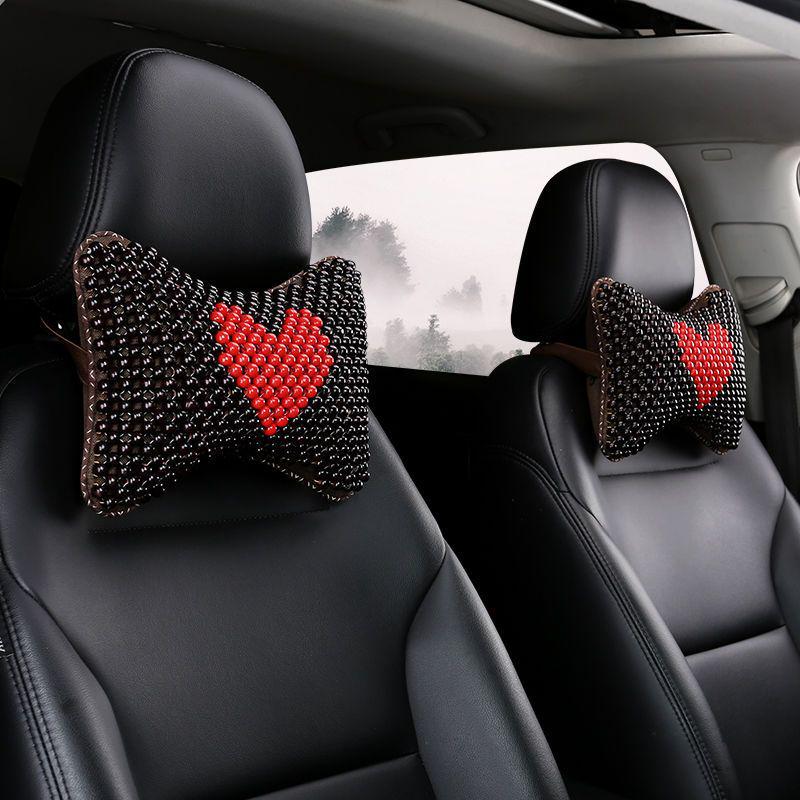 Universal Ventilated Car Seat Cushion with Cool Wood Beads, Breathable for All Seasons