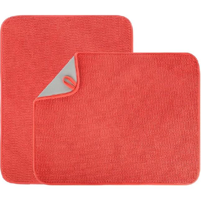 1 Pack Microfiber Dish Drying Mat for Kitchen Counter,Ultra Absorbent Dish Drainer Mat ,Dish Drying Pad , Dish Rack Mat 20×15 Inch (Gray)