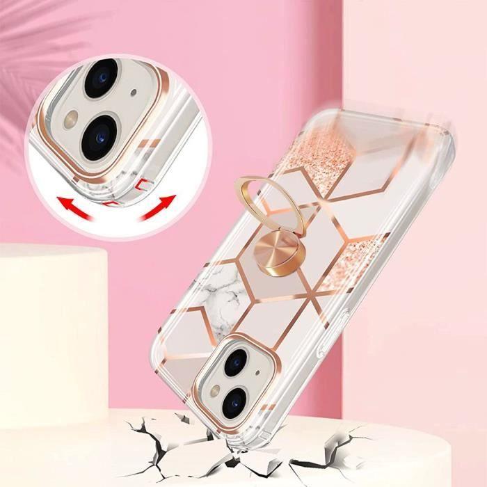 Coque de protection - Booling - pour Samsung Galaxy A54 5G - Silicone - Antichoc - Rose avec motif marbre