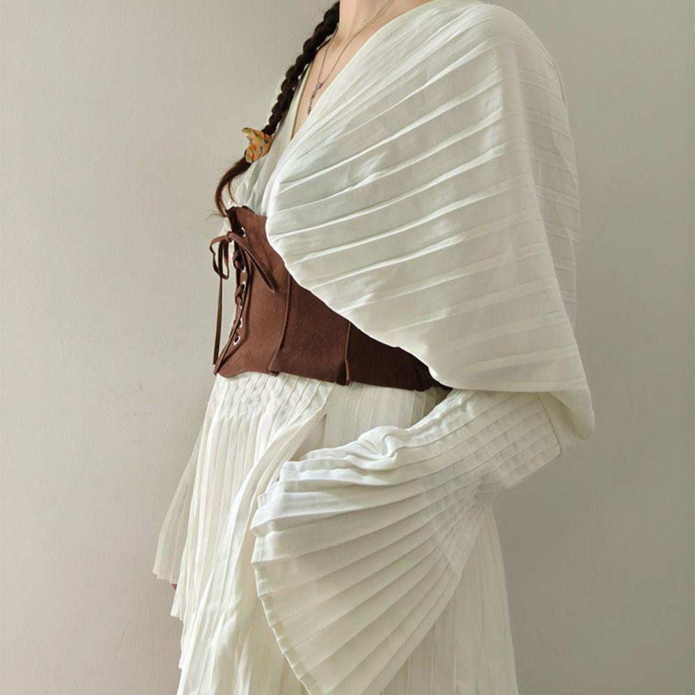 Adjustable Pu Leather Corset PU Leather Suede Wide Belt Elegant Western Cowboy Belt  Outfits