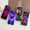 Phone Cover For Samsung Galaxy Z Flip 7 6 5 4 Case Transparent For Samsung Z Flip 3 Hard PC Foldable Bag Cartoon Cute Love Heart